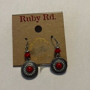 New Ruby Red Americana dangle earrings